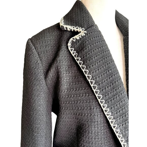 7 For All Mankind Dress Blazer Size Medium Crest Shank Buttons Black Formal 7FAM - Picture 8 of 10